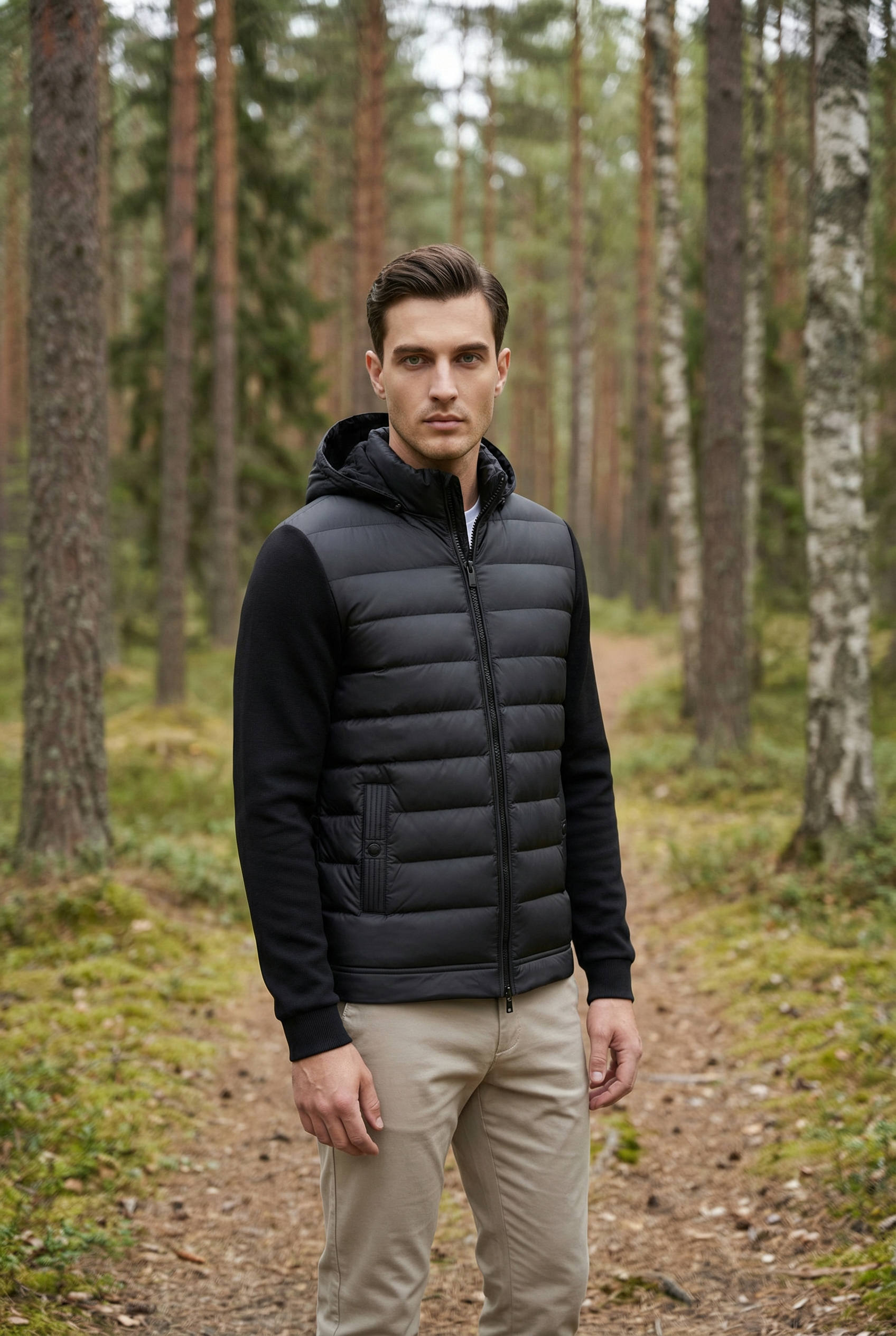 Vinterjakke Herre Softshell Polstret Med Hætte