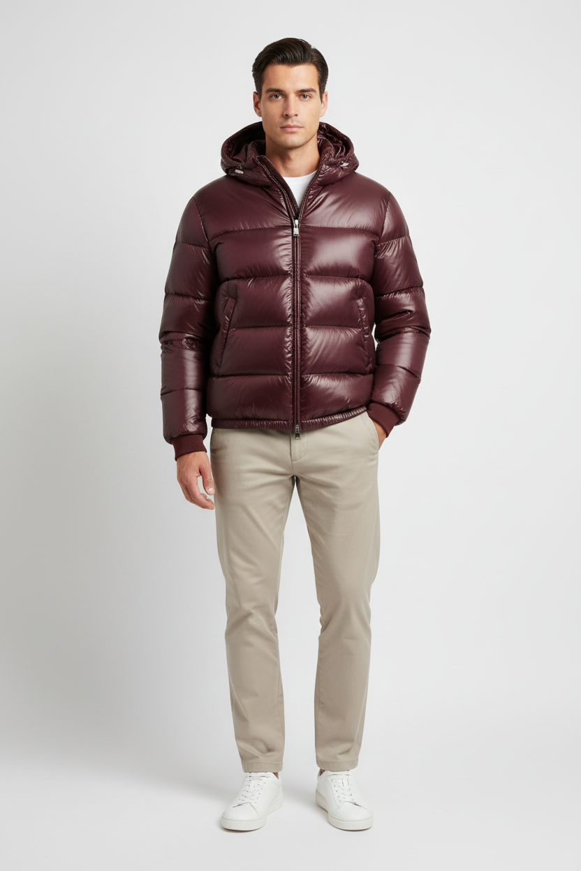 Herre Vinterjakke Syntetisk Letvægts Quiltet Vindtæt Vandafvisende 5