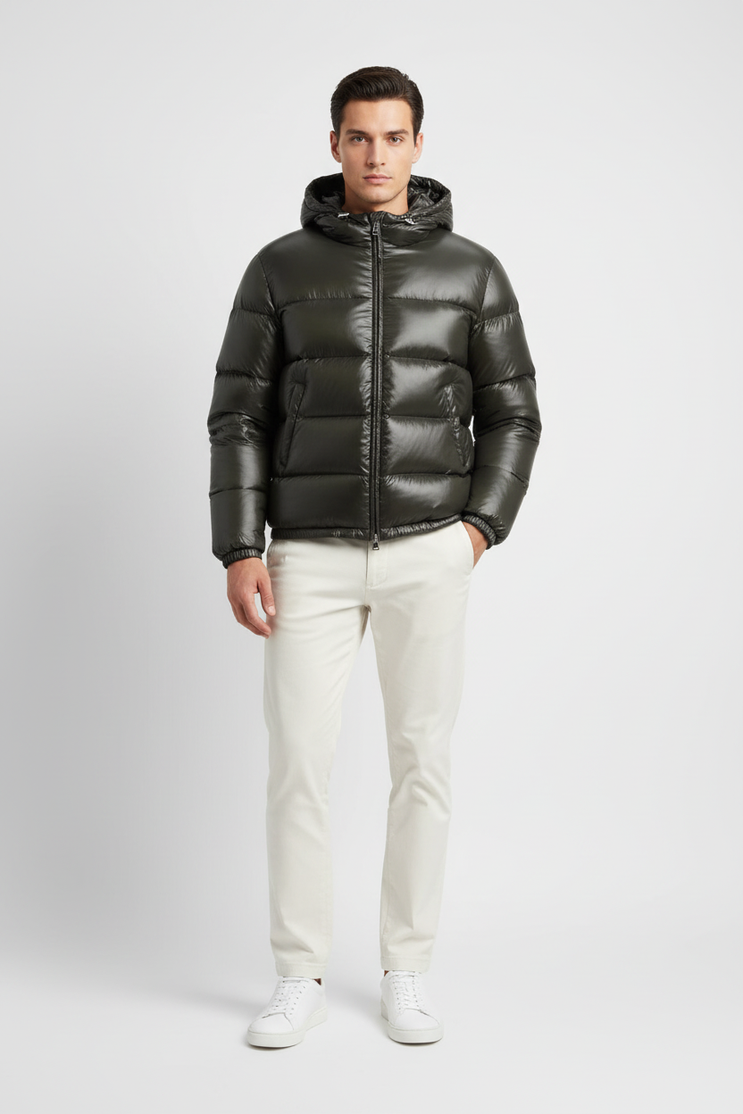 Herre Vinterjakke Syntetisk Letvægts Quiltet Vindtæt Vandafvisende 1