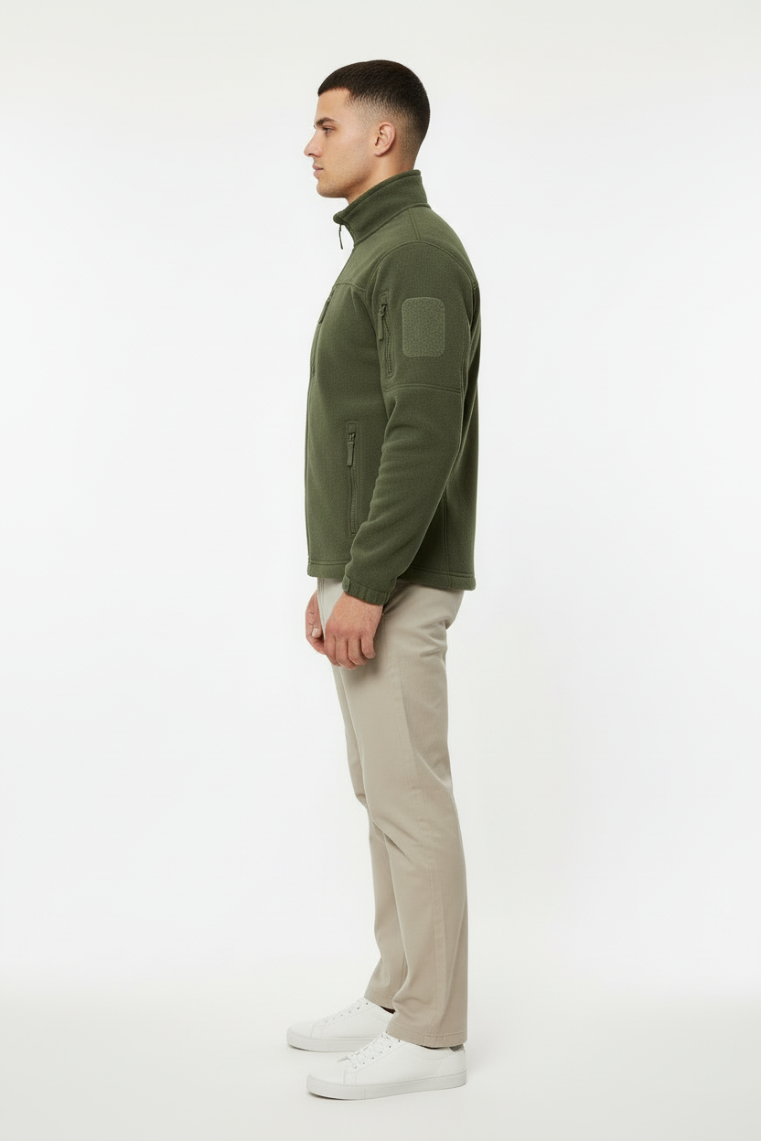 Mænds Windbreaker Jakke Polyester Fleece Fuldlængde Lynlås 2