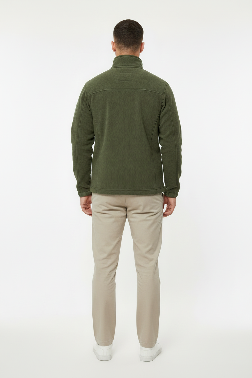 Mænds Windbreaker Jakke Polyester Fleece Fuldlængde Lynlås 3